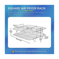 Air Fryer Rack for Cosori 5.5L Air Fryer, 2 Tier Air Fryer Grill/Shelf/Dehydrator Rack Square ,Air Fryer Accessories