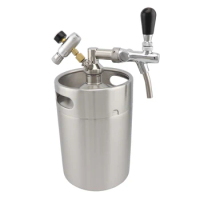 5L Stainless Steel Beer Kegs Dispenser Mini Keg Growler Draft Beer Tap Homebrew Carbonation CO2 Charger Kit