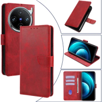 Bussiness Leather Phone Case for VIVO X100 X90 X80 X70 X60 Pro Plus X90S Lite Flip Cover Card Slots Magnet Buckle Wallet Case