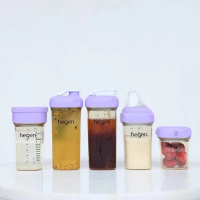【hegen】金色奇蹟PPSU多功能方圓型寬口奶瓶 240ml - 漾紫(雙瓶組)