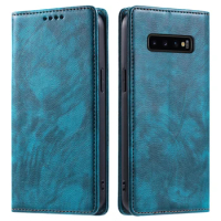 For Samsung Galaxy S10 Plus Case Luxury Leather Wallet Flip Magnetic Case For Galaxy S10 Phone Case