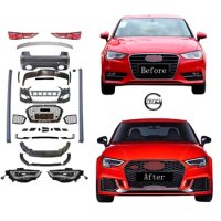 For body kits for 2013+ Audi A3 S3 upgrade 2019 RS3 car bumper Headlights Taillights Side skirt Car Spoilers