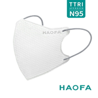 HAOFA氣密型99%防護立體醫療口罩彩耳款-淺灰(10入)