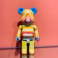 Vertical Rainbow Bear Bearbrick 400% 28cm Height Skateboard Solid Wood Handmade Gift Ornament Doll Factory Outlet