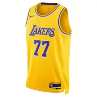 NIKE Men Basketball Luka Doncic Los Angeles Lakers Swingman Jersey Basket Pria [DN2009-741] S AMARIL