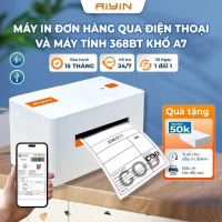 Máy In Nhiệt Khổ A7 AIYIN 368BT Kết Nối Bluetooth, Máy In Đơn Hàng TMĐT Trên Điện Thoại Máy Tính, In