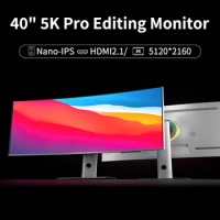40-inch monitor, 75Hz, 5K curved gaming Nano IPS, 21:9 aspect ratio, HDR, PS5 Game Display, 2300R curvature, split-screen, DP