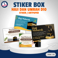 Stiker Nasi Box bahan vinil bontak Request Tema Haji Umrah Mubarak Umroh cetak kartu ucapan Label Ta