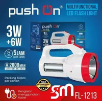 Senter LED Push On FL-1213 3w + 6w Emergency FL1213