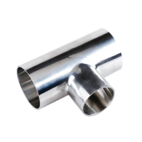 1-1/4" X 1" Stainless Steel 304 Welding OD 32 X 25mm Sanitary Reducer Tee 3 Way Pipe Fitting