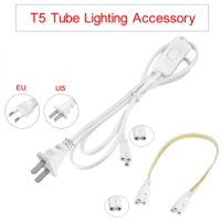 110V /220V US /EU Plug Switch Cable T5 Tube Lighting Accessory 30cm Connection Wire 2 Hole For UV Light,3 Hole For T5 LED Tube