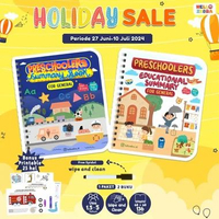 Hello Zebra - Preschooler Summary Activity Book Buku Pra Sekolah Wipe & Clean Free Spidol Worksheet 