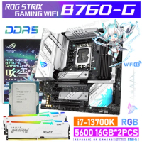 LGA 1700 CPU i7 13700K With ASUS ROG STRIX B760-G GAMING WIFI 6E Motherboard RAM Suit With DDR5 White 5600MHz 32GB RGB Memoria