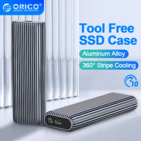 ORICO Tool Free Aluminum M2 NVMe SSD Enclosure 10Gbps PCIe Type C M.2 SSD Case M2 SSD Case M.2 NVMe SATA SSD Enclosure M and B&amp;M