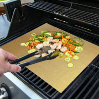 Grill Barbecue Mat Reusable Non-stick BBQ Picnic Grill Mat Heat Resistant Grill Sheet Perfect For Electric Oven Grill Barbecue