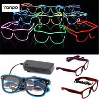 LED Eyewear Shades EL Wire Glasses Night Neon Light Up Glow Colorful Costume For Nightclub Party