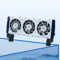 Aquarium Chiller Fish Tank Cooling Fan System With Adjustable Speeds Wide Angle Bracket Aquarium Chiller 1 2 3 Heads