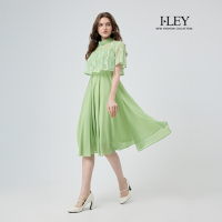 ILEY伊蕾 小高領蕾絲長洋裝(淺綠；M-XL)