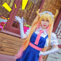 Anime Miss Kobayashi's Dragon Maid Toru Cosplay Costume Tohru Wigs Dragon Tail Women Dress for Hallo