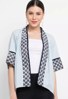 bhatara batik Blazer Batik Wanita - Bhatara Batik Tara - Atasan Batik Modern Lengan Pendek