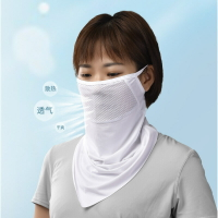 BOODUN脖子防曬面罩冰絲遮臉透氣圍脖面巾護頸一體掛耳遮陽臉罩