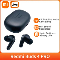 Xiaomi Redmi Buds 4 Pro TWS Earphone Bluetooth Active Noise Cancelling 3 Mic Wireless Headphone 36Hours Battery Life ForXiaomi12