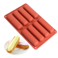 8 Cavity Twinkie Silicone Mold Cake Pan Eclair Puff Baking Mold Nonstick Cereal Energy Bar Maker Chocolate Truffles Butter Mould