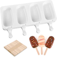 8 Hole Silicone Ice Cream Mold Magnum Silicone Mold DIY Fruit Juice Ice Pop Cube Maker Ice Tray Popsicle Mould Baking Accessorie