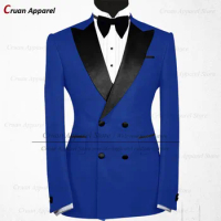 20 Colors Luxury Royal Blue Mens Blazers for Wedding Groomsmen Groom Suit Jacket Tailor-made Fashion Casual Male Coat 1Pcs Top