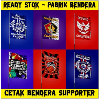 READY STOK + BENDERA BOLA, CETAK DESAIN BENDERA LIGA INDONESIA 1, DESAIN PERSIS SOLO, DESAIN PERSIJA