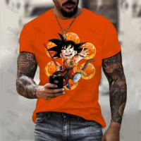 2024 Dragon Ball Z Men's T Shirt Goku Vegeta Oversized S-6XL GYM Short Sleeved Summer O-collar Saiyan Harajuku Y2K Streetwear