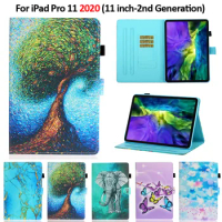 Cover Case for iPad Pro 2020 Case 11 Butterfly Tree Painted Leather Smart Cover for Coque iPad Pro 11 2020 Case Stand Funda+Pen
