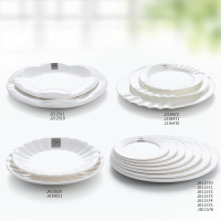 塑料盤子仿瓷餐具白色平盤淺盤密胺圓盤菜盤蓋澆飯盤自助餐快餐盤