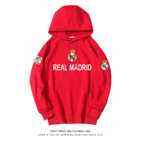 2026 Áo khoác có mũ đội bóng đá Real Madrid La Liga, áo thể thao huấn luyện, áo sweatshirt nam