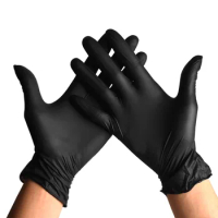 10pcs Black Nitrile Disposable Gloves Work Safety Waterproof Non-toxic Tattoo Latex Gloves Finger Protector Machine