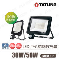 🚚大同 LED 30W / 50W 戶外 感應 防水投光燈 白光 全電壓 IP65 超薄燈體 感應調整 〖永光照明〗★TATUNG-SPOT%S