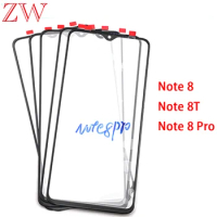 New For Xiaomi Redmi Note 8T Note 8 Pro Touch Screen LCD Display Front Glass Note8 Touchscreen Outer Glass Panel Lens With OCA