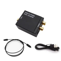 Digital to Analog Audio Converter Optical Fiber Coaxial Signal to Analog DAC Spdif Stereo 3.5MM Jack 2*RCA Amplifier Decoder