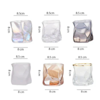 280ml Japanese Twisted Grain Glass Whiskey Cup Niche Water Cup Drinkware Cocktail Vodka Wine Cup Espresso Coffee Mug Milk Cup
