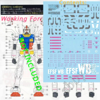 for 1/48 Mega Size Model MSM RX-78-2 RX-78 1 Piece UV Light-Reactive Pre-Cut Caution Warning Detail up Water Slide Decal Sticker