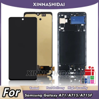 6.7" Super AMOLED A71 Screen, for Samsung Galaxy A71 A715 A715F A715FD LCD Display Digital Touch Screen with Frame Replacement