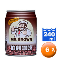 金車伯朗咖啡240ml(6入)/組【康鄰超市】
