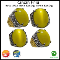 Batu Cincin Akik Mata Kucing Warna Kuning Yellow Cat Eye