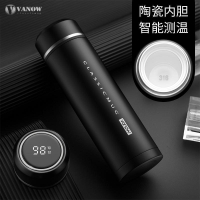 英國Vanow陶瓷內膽高檔智能保溫杯男水杯子女316不銹鋼定制泡茶杯 小山好物嚴選