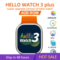Hello Watch 3 Plus AMOLED Smart Watch Women Men Always On Display NFC Compass Smartwatch 4GB ROM Photo Album For Android IOS New