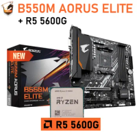 AMD RYZEN 5 5600G CPU Combo B550 Gigabyte B550M AORUS ELITE AM4 Motherboard DDR4 Ryzen Kit 5600G AM4 Processor