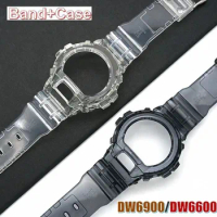 2 IN1 Watch Band Wrist DW6900 DW6600 Strap Bracelet Frame Bezel Protective Case Cover DW-6600 DW-6900 Watchband belt