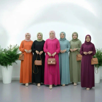 Trending Luxury Habibi Dubai Jubah Viral Abayah Muslimah Shimmer FLOWY Imported Special SATIN [FREE 