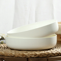 超深盤子 菜盤骨瓷沙拉盤微波爐陶瓷蒸蛋碗帶蓋加深湯盤大號