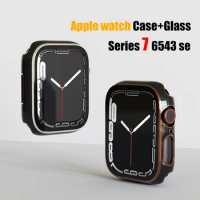 Screen Protector Case For Apple Watch 7/6/SE/5/4/3/2/1 Electroplate Cover Tempered Glass For iWatch 38 MM 41MM 45MM 40MM 44MM